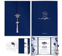 kockuu 2026 Graduation Guest Book Signature Board, Navy Blue and Silver Class of 2026 Graduation Sign in Book to Sign Decor for Grad Party High School College Grad Gifts