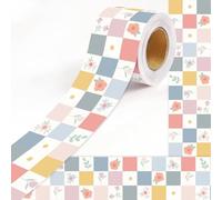 Kockuu 50ft Boho Bulletin Board Borders for Classroom Decor, Rainbow Checkered Floral Display Border Trims for Back to School Bulletin Board Chalkboard Door Wall Home Decorations