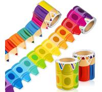 Kockuu 52ft Bulletin Board Borders Decorations - 2 Rolls Rainbow Crayon Border Trim Display Borders for Classroom School Chalkboard Wall Window Door Decor