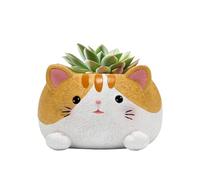 KOCNYDEY Cute Small Succulent Pots with Drainage, 10 cm Cactus Pots Resin Small Planters for Succulents, Cute Planter Animal Planter for Flower Cactus Garden Home Office