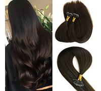 KOCONI 20 Inch Dark Brown Nano Rings Hair Extensions Real Human Hair Extensions #2 Double Drawn Nano Ring Hair Extension Nano Tip Beads Human Hair Extensions 50g 1g/Strand
