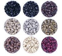 KOCONI 200PCS Micro Rings Silicone Lined Micro Rings Silicon Beads For Hair Extensions #11 Light Brown, 4.0mm