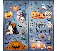 KOCOVIMI Halloween Window Clings Stickers Unique, Creative and Fun Halloween Window Decorations,a Great Amount of Spookiness,Pumpkins, Witches,Bats,Halloween Party and Holiday Indoor Decorations