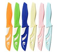 Kocpudu Fruit Knife, 6 New Sharp and Durable Small Kitchen Knife, Comfortable Non-Slip Handle, with Breathable Protective Cover, Suitable for Most Types of Vegetables and Fruits (Candy Colors)