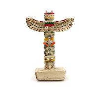 Kocris Casa American Indian Totem Pole Statue Reptile Tank Terrarium Decor Native Tribe Clan Sculpture Culture Lizard Spider Tanks Figurine Decor Ornament Aquarium Beige