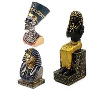 Kocris Casa Ancient Egypt Pharaoh Reptile Tank Decorations Decor (Set of 3) Sphinx Mummy Priest Skull Statue Sculpture Reptile Turtle Lizard Spider Tanks Terrarium Décor Ornament Pet