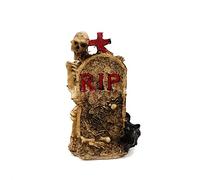Kocris Casa Aquarium Fish Tank Skull Gravestone Death Halloween Decorations Statues Figurine Sculpture Reptile Turtle Lizard Tanks Terrarium Devil RIP Décor Ornament Pet
