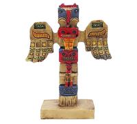 Kocris Casa Indian Totem Pole Fish Tank Decorations Decor Native American Tribe Clan Sculpture Ancient Culture God Reptile Lizard Spider Tanks Terrarium Hawaiian Statue Figurine Décor Ornament Pet