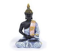 Kocris Casa Meditation Buddha Statue Aquarium Fish Tank Decorations Reptile Turtle Lizard Spider Tanks Terrarium Thai Buddhism Sculpture Figurine Décor Ornament Pet Blue