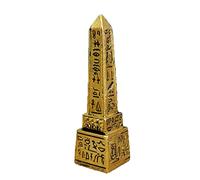 Kocris Casa Obelisk of Ancient Egypt Aquarium Fish Tank Decorations Reptile Turtle Lizard Spider Tanks Terrarium Egyptian Tablet Inscription Sculpture Figurine Statue Décor Ornament Pet Gold
