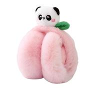Koctaup Cute Cartoon Animals Plush Winter Warm Ear Muff Outdoors Foldable Headband Earmuffs for Women Kids Girls (Panda-Pink)
