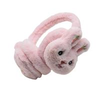 Koctaup Cute Cartoon Animals Plush Winter Warm Ear Muff Outdoors Foldable Headband Earmuffs for Women Kids Girls (Rabbit-Pink)