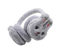 Koctaup Cute Cartoon Animals Plush Winter Warm Ear Muff Outdoors Foldable Headband Earmuffs for Women Kids Girls (Rabbit-Grey)