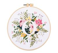 Koctaup Embroidery kit Letters A-Z with Patterns and Instructions for Beginners Cross Stitch Kits for Adults, Including Plastic Embroidery Rings, Colored Threads and Needles Tools (O)