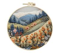 Koctaup Landscape Embroidery kit with Patterns and Instructions for Beginners Cross Stitch Kits for Adults, Including Plastic Embroidery Rings, Colored Threads and Needles Tools (Style 22)