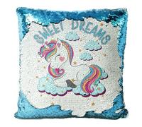 Koctaup Sequin Pillow Covers - Cute Unicorn Throw Pillow Case Funny Gag Gifts Reversible Decorative Throw Cushion Case 16 x 16 Inches (Style 3)