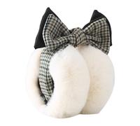 Koctaup Soft Winter Warm Ear Muffs - Women Foldable Headband Earmuffs Furry Fleece Ear Covers for Cold Weather (White)