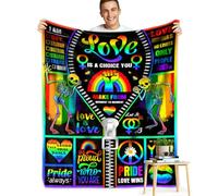 Koctwin Cozy Rainbow Lesbian Pride Blanket, LGBT Gifts for Friends, Besties, Gay Pride, Rainbow, Wedding, Birthday 50x60in