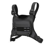 Koculemi Sports Chest Bag For Men Women, Lightweight EDC Chest Pack, Running Vest Phone Holder With Extra Storage For Workouts, Travelling, Motorcycling, Black, One Size, Outdoor and Sports