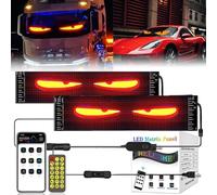Kocusu 2PCS Devil Eyes Light, 13.7 x 4 in Flexible LED Sign for Trucks, Programmable Led Display Board DIY Dynamic LED Eyes for Cars with Remote and App, Lorry Eyes Lights for Cars, Trucks, Shop, Bar
