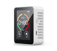 Kocusu Air Quality Monitor Indoor with LCD Display,3 in 1 CO2 Detector Sensor,CO2 Monitor,Carbon Dioxide Detector with Temperature,Humidity for Home,Office,Car (White)