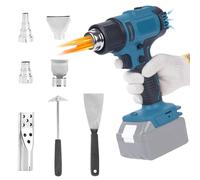 Kocusu Battery Hot Air Gun Compatible with Makita 18 V Battery (without Batteries), Heat Gun with LCD Display 50-550°C Adjustable, Wireless Hot Air Blower Includes 5 Nozzles and 2 Shovel for Welding