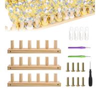 Kocusu Chunky Knitting Blanket Loom, 3PCS Thick Wooden Hand Blanket Loom, 90cm/35in with 1 Screwdriver und Outline Hook, Adjustable Size, Hand Knitting Machine for Beginners Blankets Throws