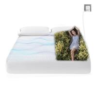 Kocusu Grounding Bed Sheet,Grounding Fitted Sheet Earthing Sheets with 95% Organic Cotton & 5% Silver Fiber,Grounding Mat with UK Cord Elastic Full Wrap for Improve Sleep 153 * 203 * 33 CM