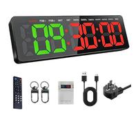 Kocusu Gym Timer, 16.5" Gym Clock Timer, Interval Timer Clocks with Six Exercise Modes, Count Up/Down Timer, Remote Control Operation, LED Digital Wall Clock for Home, Gym, Office and Classroom