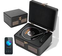 Kocusu Portable CD Player with Speakers,Retro CD Player with Remote Control Support AUX,USB,AUX, Bluetooth, Rechargeable for Home,Working,Travel,Study (Black)
