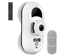 Kocusu Robot Window Cleaner with Water Spray Function, 5600 Pa Electric Window Cleaner, Automatic Windows Cleaning Robot with Intelligent Edge Detection 3 Cleaning Modes for Windows, Glass, Tiles