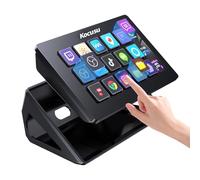 Kocusu Stream Control Deck with 15 Macro Keys & Dashboard,Studio Stream Controller,Customizable LCD Buttons,Triggers Actions in Apps Like OBS,Twitch,YouTube,Compatible with PC for Live Streaming,Black