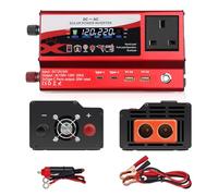 Kocusu1200W Power Inverter, Car Power Inverter DC 12V/24V to 240V AC with 2 Type-C, 2 USB Port, UK Plug,Cigarette Lighter LED Display Car Inverter Converter for Truck, Travel, Camping, RV
