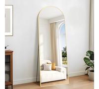 KOCUUY Arched Full Length Mirror, 165 x 60 cm Wall Mirrors, Gold Standing or Leaning Full Body Mirror with Aluminum Alloy Frame, Suitable for Bedrooms, Hallway or Cloakroom