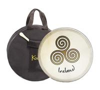 Koda Irish Bodhran 16" x 4" with Bag and Beater (Newgrange Swirl Gold)
