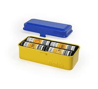 KODAK 120/135 Film Case - for 8 Rolls of 120 Films / 10 Rolls of 35mm Films - Retro Steel Case to Sort & Safeguard Film (Blue Top/Yellow Body)