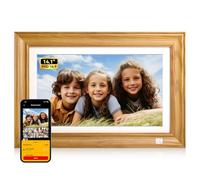 KODAK 14.1Inch WiFi Digital Picture Frame,1920x1080 G+G IPS FHD Touchscreen Digital Photo Frame,32GB Storage, Easy Setup to Share Photos or Videos, Best for Families and Friends(Real Wood Frame)