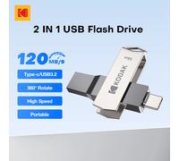 Kodak 2 in 1 USB Flash Drives Type-C Pendrive for Phone 32GB 64GB USB 3.2 High Speed Dual Memory Stick Pen Drive USB3.2 Pen Disk K273
