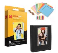 KODAK 2x3 Premium ZINK Photo Paper (50 Sheets) + Colorful Square Hanging Photo Frames + Photo Album (Compatible Printomatic Kodak Step and Smile), AMZ-RODZ2X3K1