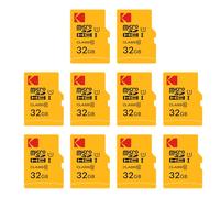 Kodak 32GB MicroSDHC Card Class 10 UHS-I U1 with Adapter 10x Write Speed (10 Pack)