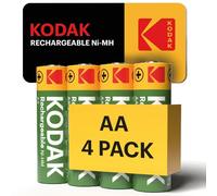 Kodak 4-Pack AA Rechargeable Batteries, Double A Ni-MH 2600mAh Battery Pack, 1.2V, HR6, Ideal for High-Drain Electronic Devices, Recharge up to 300 Cycles, Pre-Charged, Long-Lasting Power