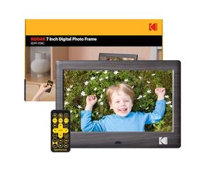 KODAK 7 Inch Digital Photo Frame, Electronic Photo Frame, IPS Screen, Photo/Music/Video Player/Calendar/Alarm, Supports USB or SD Card, Automatic Rotating, with Remote Control