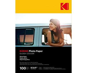 Kodak 8209017 Photo Paper, 8.0 mil 200GSM, Glossy, 8-1/2 x 11, 100 Sheets/Pack