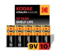 KODAK 9V Alkaline Batteries (10 Pack) Smoke Alarm Battery, 6LR61 PP3