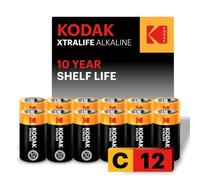 KODAK C Cell Alkaline Batteries (12 Pack) C Size Battery, LR14 1.5V