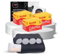 35mm Film Bundle with Kodak Colorplus 200 35mm Film Colour 3 Pack, Film Case and Clikoze Photography Tips Card & Camera Lens Cloth