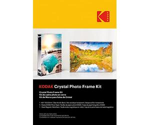 KODAK Crystal Photo Frame Kit - Transparent Frame, A6 Size (10x15cm), 5 Sheets of Photo Paper and One Magnetic Sheet, Inkjet Printing