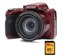 KODAK Digital Bridge Pack Pixpro Astro Zoom AZ425 + 32GB SDHC Card - 20MP Camera, 42X Zoom, Wide Angle, 3" LCD Screen, Full HD 1080p Video, Li-ion Battery - Red