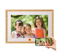 KODAK Digital Photo Frame 10 inch WiFi, Digital Picture Frame with Rechargeable Battery, HD IPS Touch Screen Smart Cloud Photo Frame with 32GB (10 Inch Wood-with Battery)