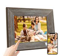 KODAK Digital Photo Frame 8 Inch / 20 cm WiFi Electronic Picture Frame HD IPS Touchscreen Smart Photo Frame Wood with 16 GB Memory, Automatic Rotation, Share Pictures, Music, Videos